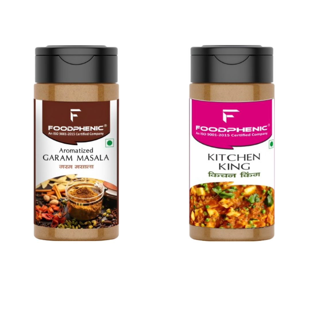 Foodphenic Garam Masala 100g + Kitchen King Masala 100g Combo | Perfect for Curries & Vegetables
